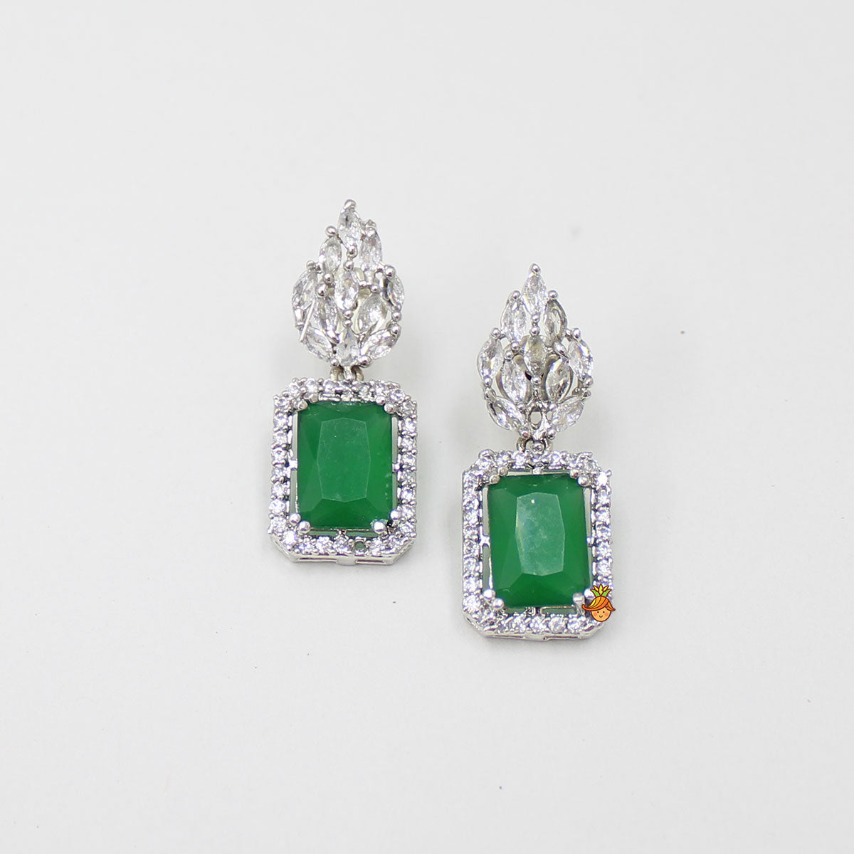 Pearls And Green Stone Studded Choker Necklace And Earrings