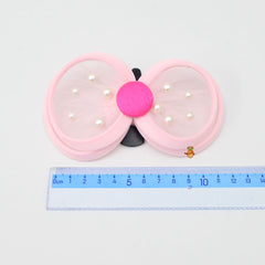 Pearls Embellished Twisted Butterfly Baby Pink Hair Clip