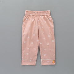 Lemon Printed Peach Sleepwear