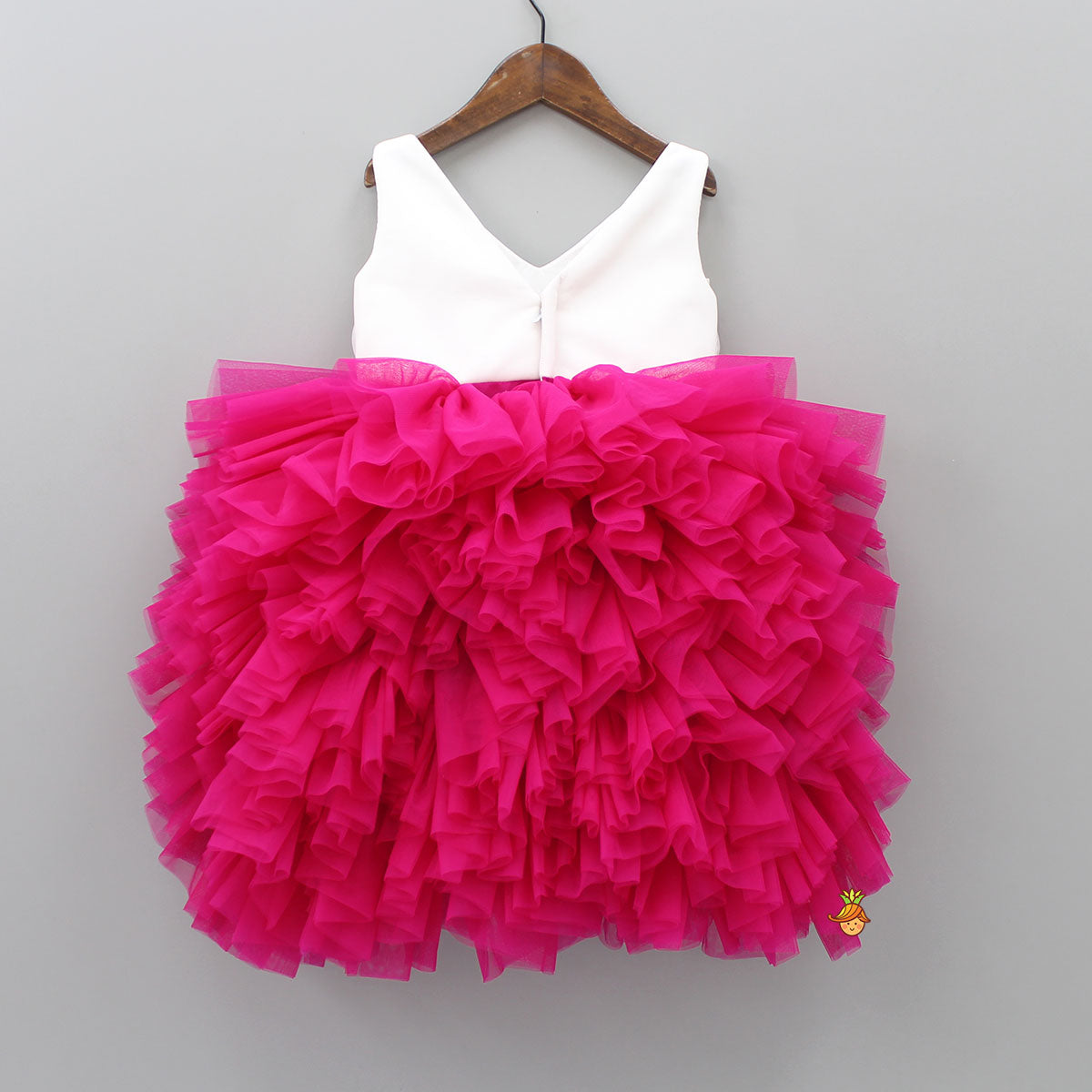 Pin Tuck Detailed Ruffle Frilly Party Scuba Dress