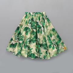Pre Order: Floral And Leaf Printed Stylish Top With Lehenga