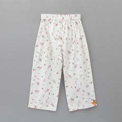 Tiny Flowers Printed Off White Sleepwear