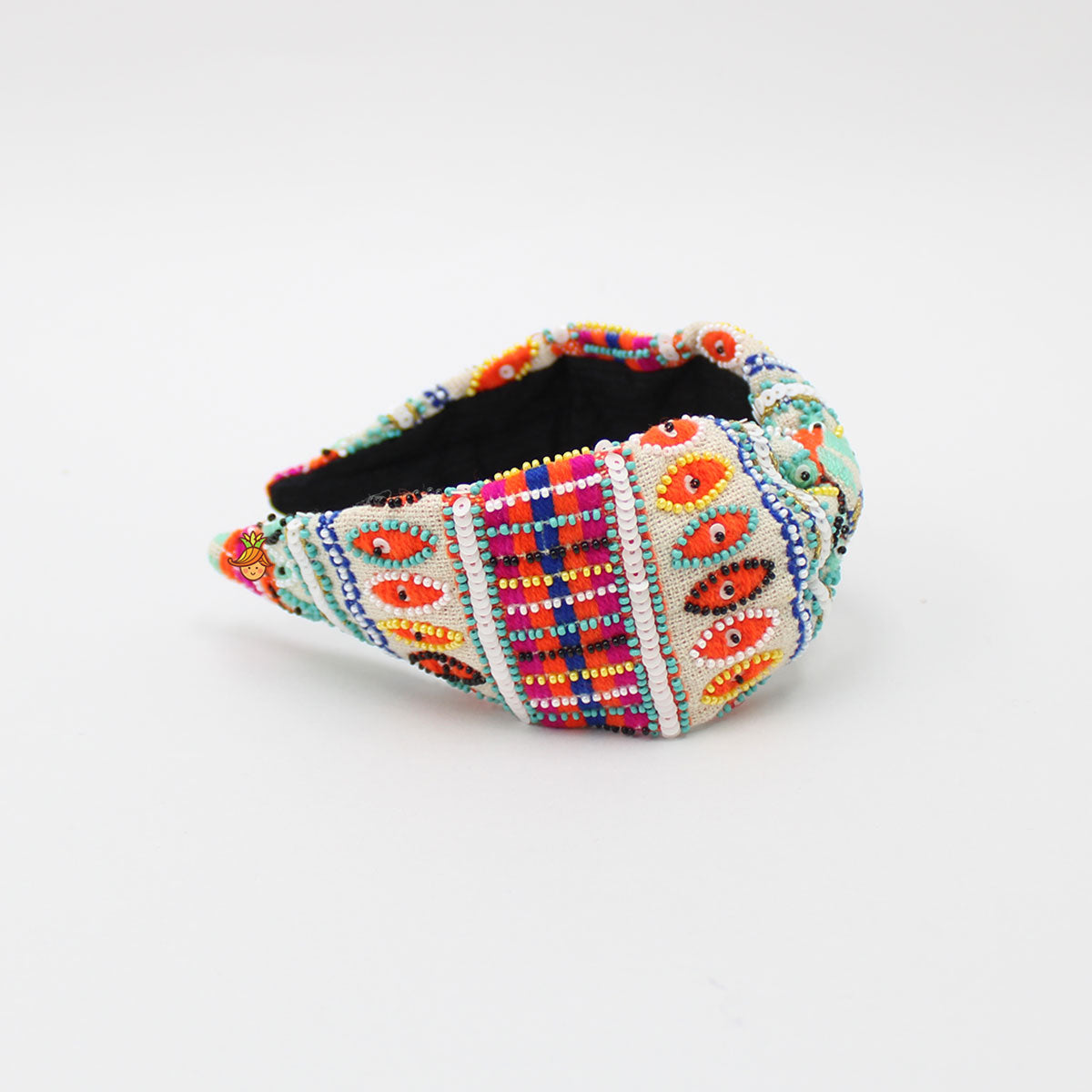Thread And Sequins Embroidered Colourful Hair Band