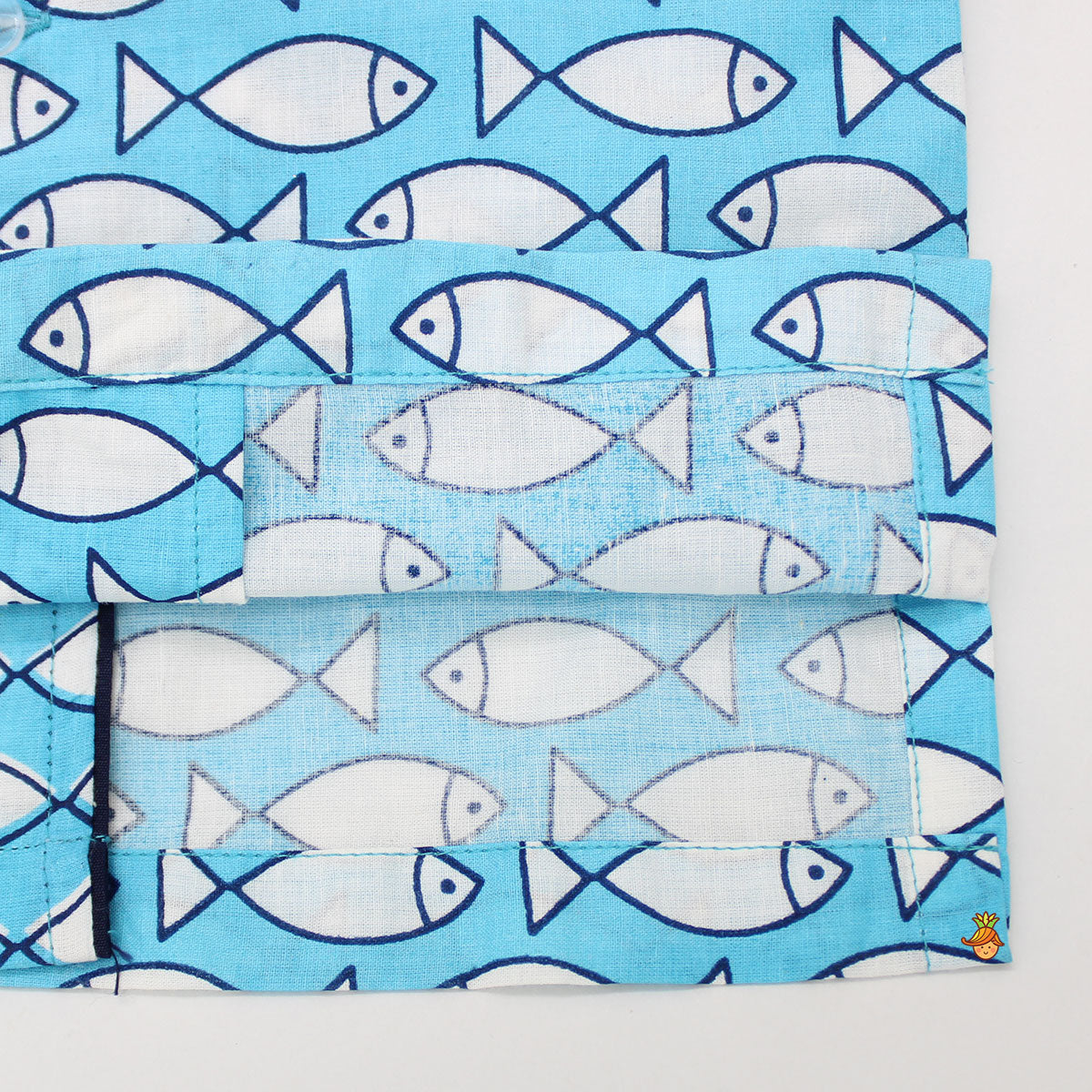 Light Blue Fish Printed Sleepwear