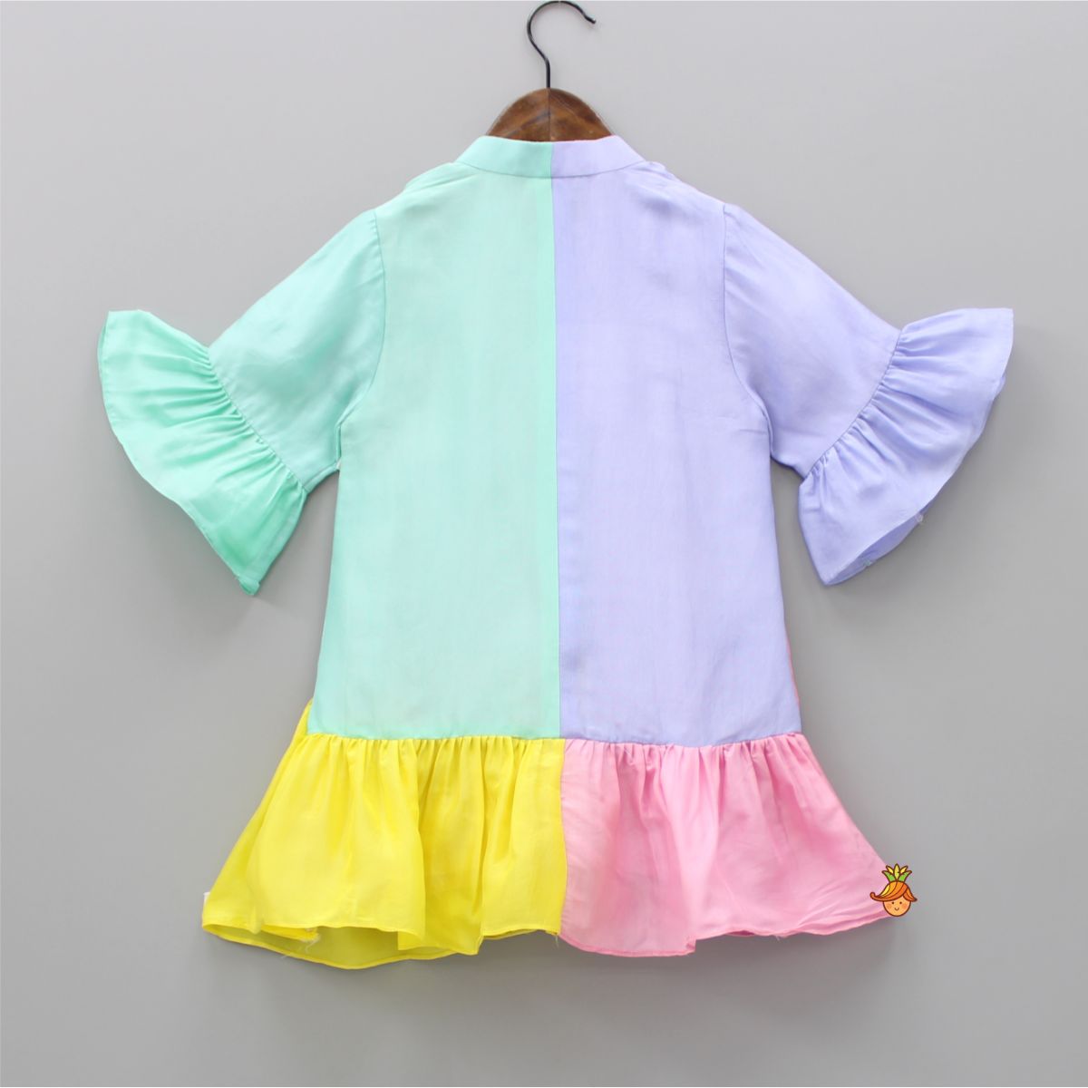 Fancy Colour Block Front Open Dress