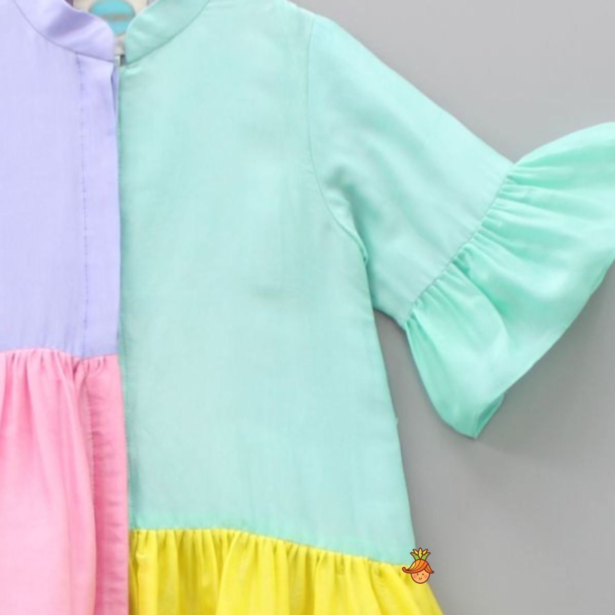Fancy Colour Block Front Open Dress