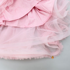 Pre Order: Ruffle Hem Stylish Blush Pink Dress With Floral Embroidered Jacket