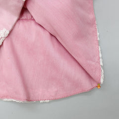 Pre Order: Ruffle Hem Stylish Blush Pink Dress With Floral Embroidered Jacket