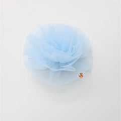 Pre Order: V Neck Ruffles Enhanced Powder Blue Gown With Hair Clip