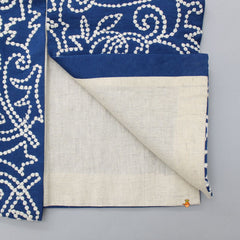 Pre Order: Silk Embroidered Front Placket Cobalt Blue Kurta With Sleeveless Open Jacket And Pyjama