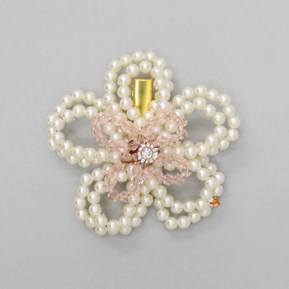 Handmade Pearly Flower Off White Hair Clip - Set Of 2