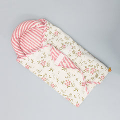 Kite Shaped Wildflowers Printed Pink Baby Wrap