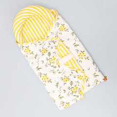 Kite Shaped Wildflowers Printed Yellow Baby Wrap