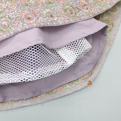 Pre Order: Baby Pink Cap Sleeves Top And Heavy Embroidered Lehenga