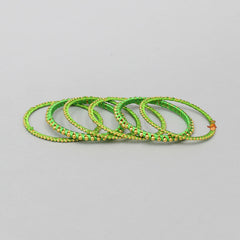 Green Hand Woven Silk Thread Bangles