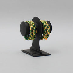 Dark Green Hand Woven Silk Thread Bangles