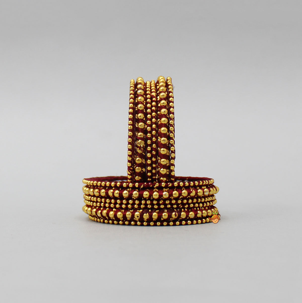 Maroon Hand Woven Silk Thread Bangles