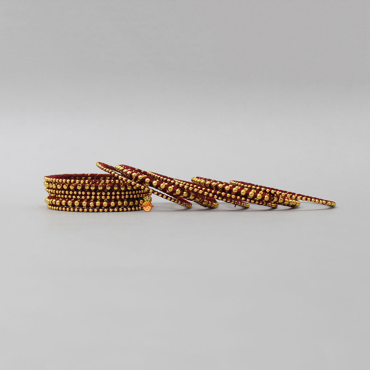 Maroon Hand Woven Silk Thread Bangles