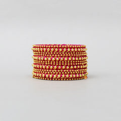 Rani Pink Hand Woven Silk Thread Bangles