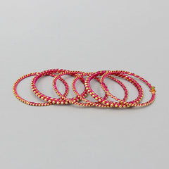 Rani Pink Hand Woven Silk Thread Bangles