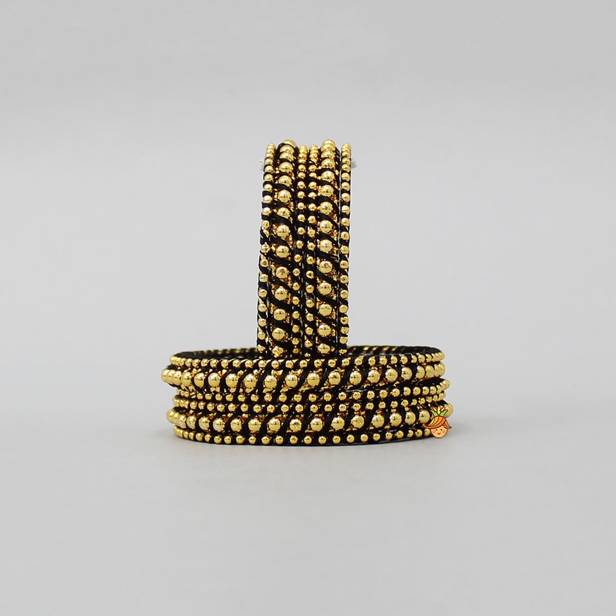 Black Hand Woven Silk Thread Bangles