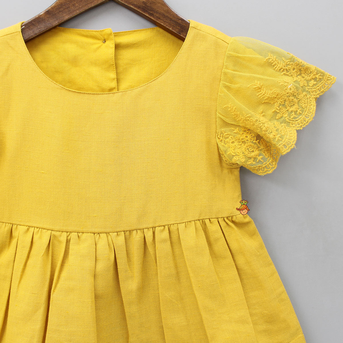Fancy Lace Detailed Dress At Hems