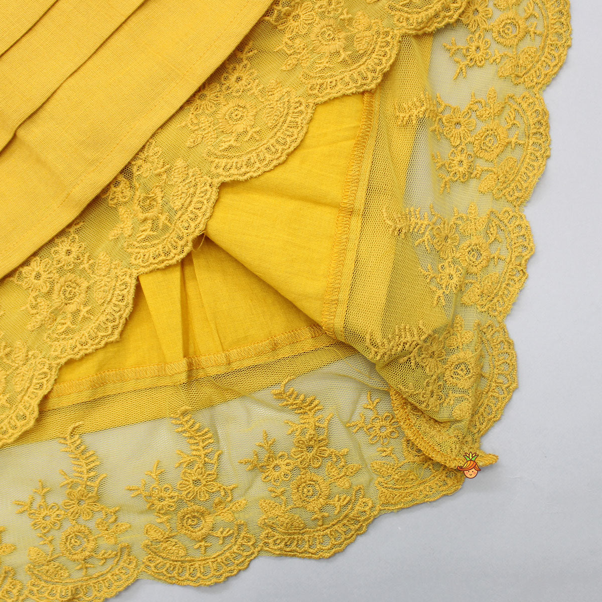 Fancy Lace Detailed Dress At Hems