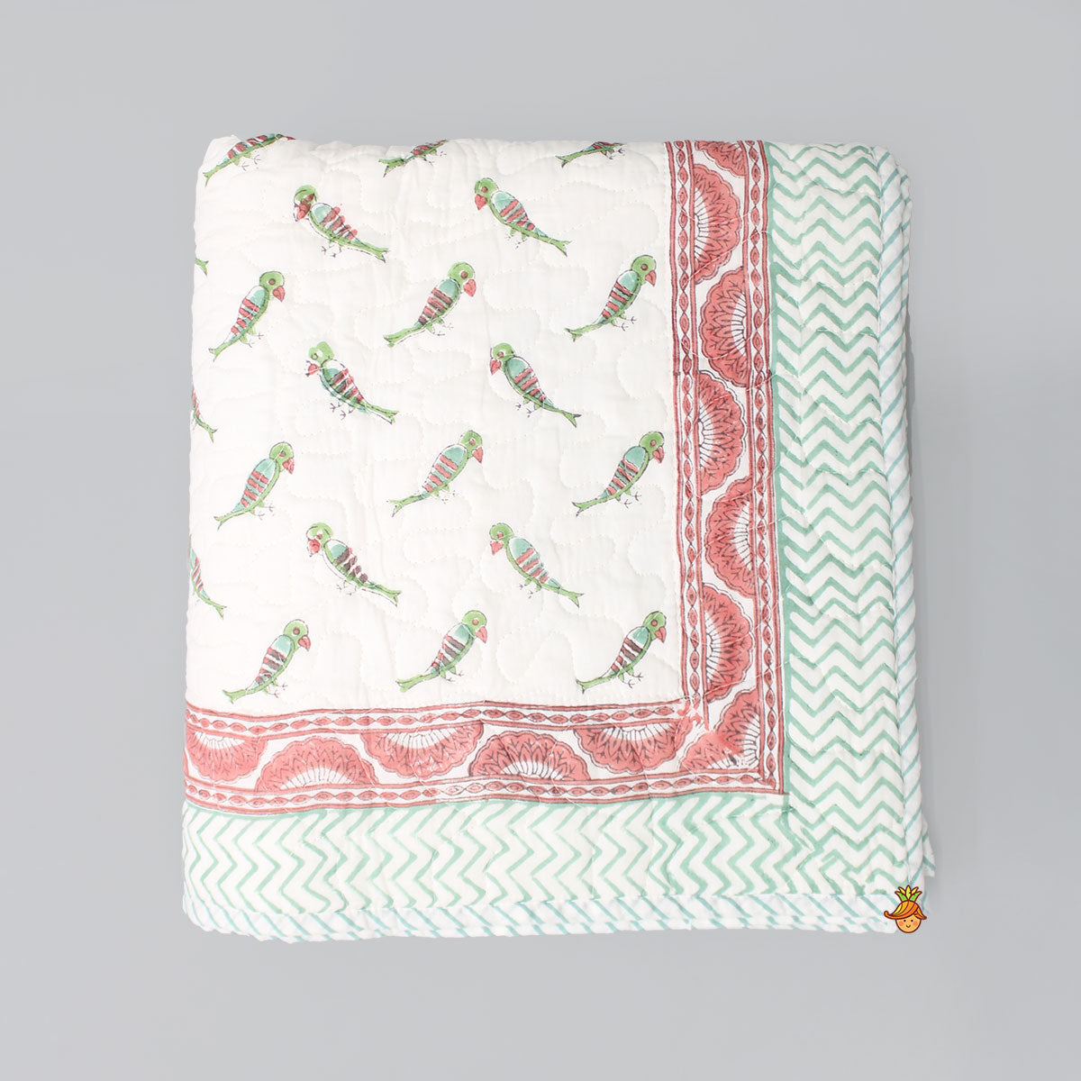 Parrot Printed Multicolour Quilt