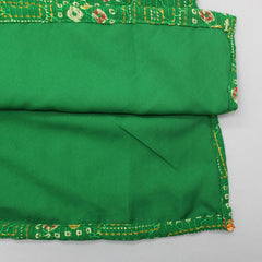 Green Bandhani Printed Kurta With Beige Pyjama