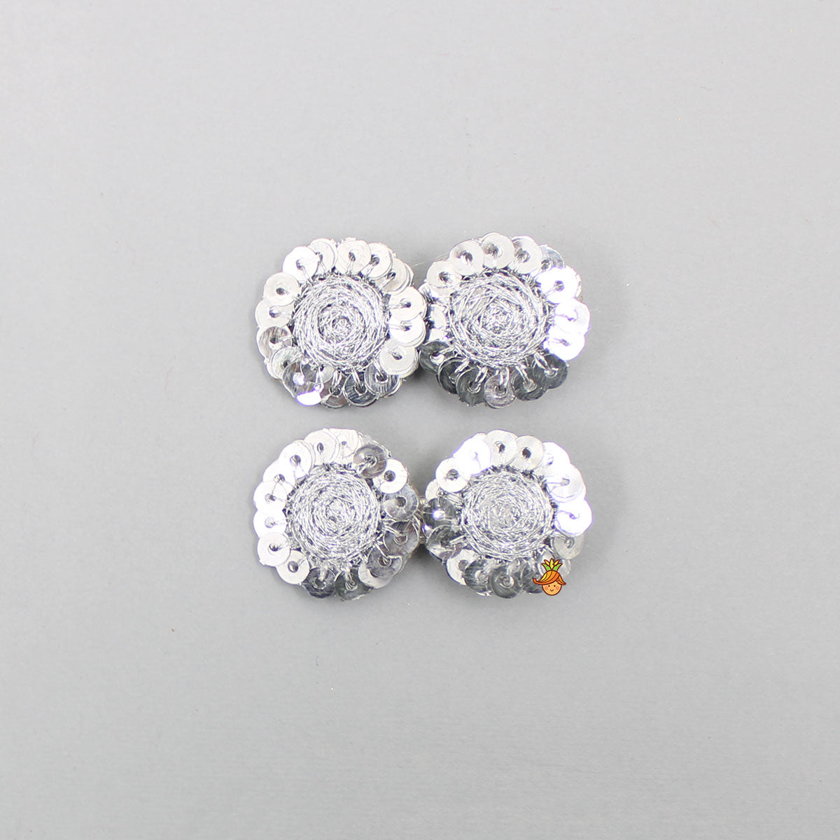 Floral Sequins Hair Clip - Set Of 3