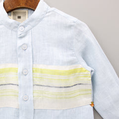 Front Open Blue Shirt