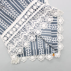 Pre Order: Elegant Leaves Printed Grey Cotton Top And Lehenga