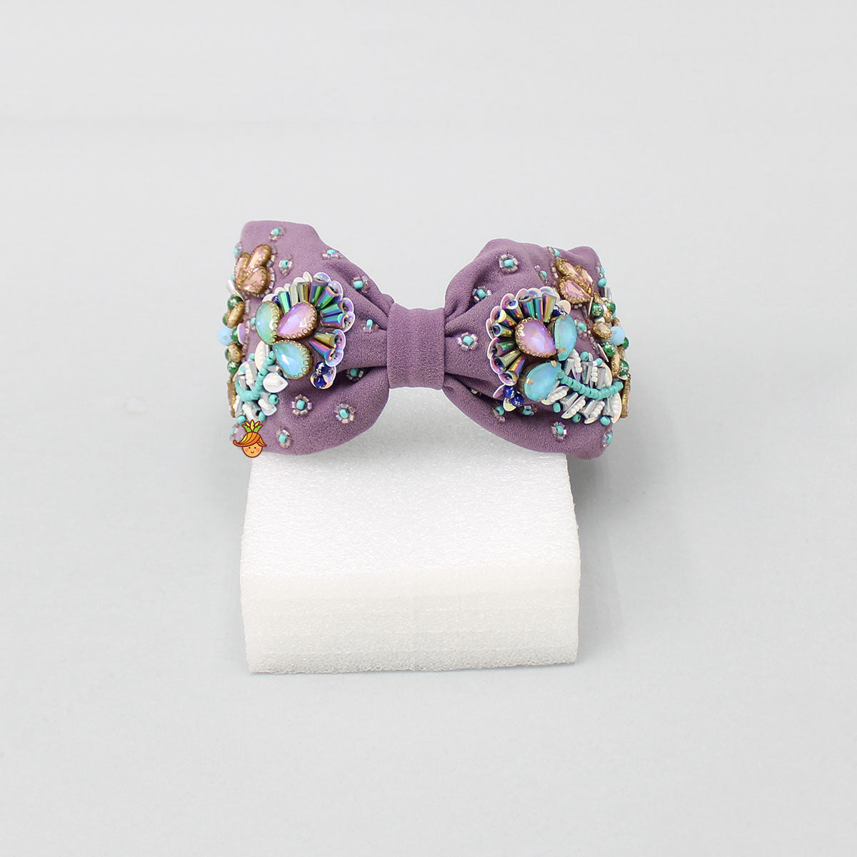 Purple Hand Embroidered Hair Band