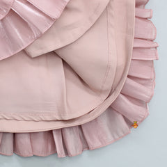 Pre Order: Fabric Flower Enhanced Triple Layered Pink Dress