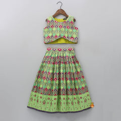 Pre Order: Embroidered Stylish Cut Out Hem Top With Organza Violet Open Jacket And Lehenga