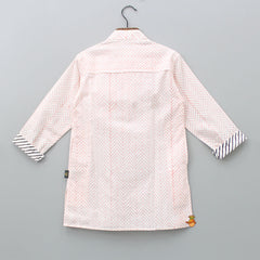 Hand Block Printed Peach Kurta