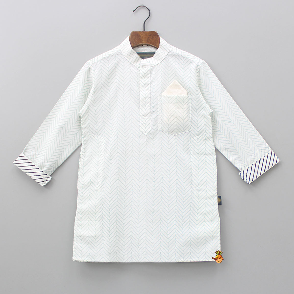 Hand Block Printed Green Kurta