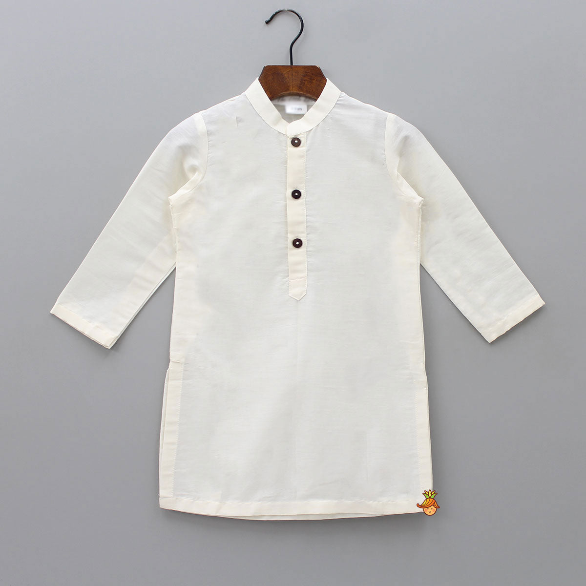 Floral Printed Thread Work Jacket With Off White Kurta And Pyjama
