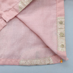 Pink Gota Work Top And Net Hem Lehenga With Matching Dupatta