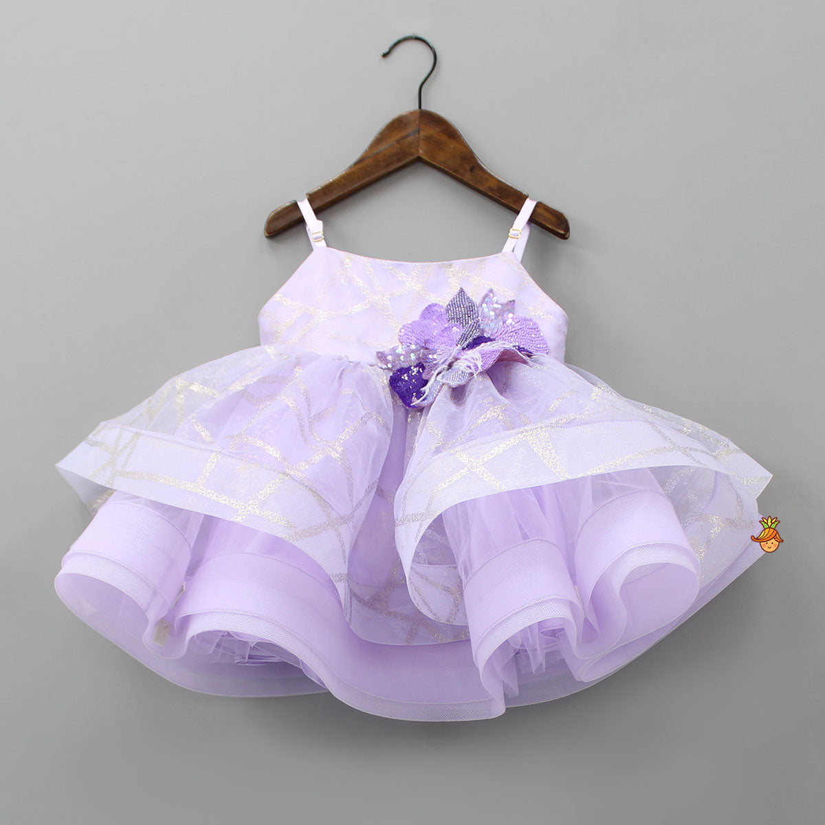 Pre Order: Lavish Lavender Flared Net Dress