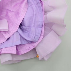 Pre Order: Lovely Butterfly Purple Net Ruffled Dress With Matching Hair Clip