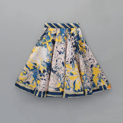 Pre Order: Chevron Printed Asymmetric Top With Printed Lehenga