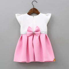 Pre Order: Sequined Llama Embroidered Pink And White Fancy Dress With Head Band
