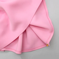 Pre Order: Sequined Llama Embroidered Pink And White Fancy Dress With Head Band