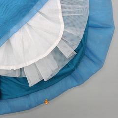 Gorgeous Blue Organza One Shoulder Dress