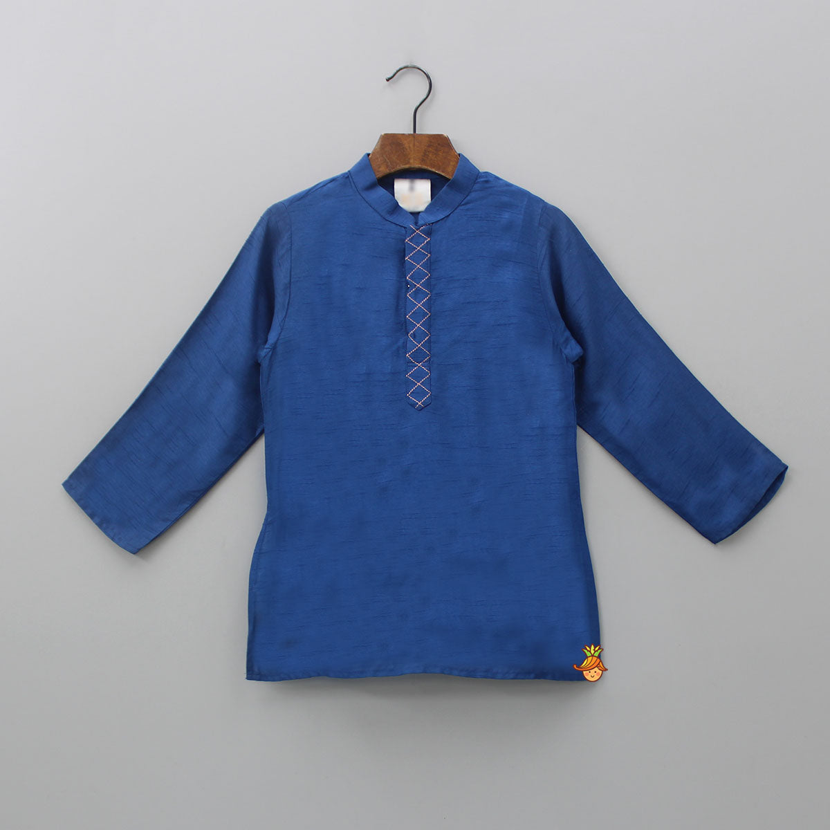 Silk Kurta With Lotus Embroidered Jacket And Pyjama
