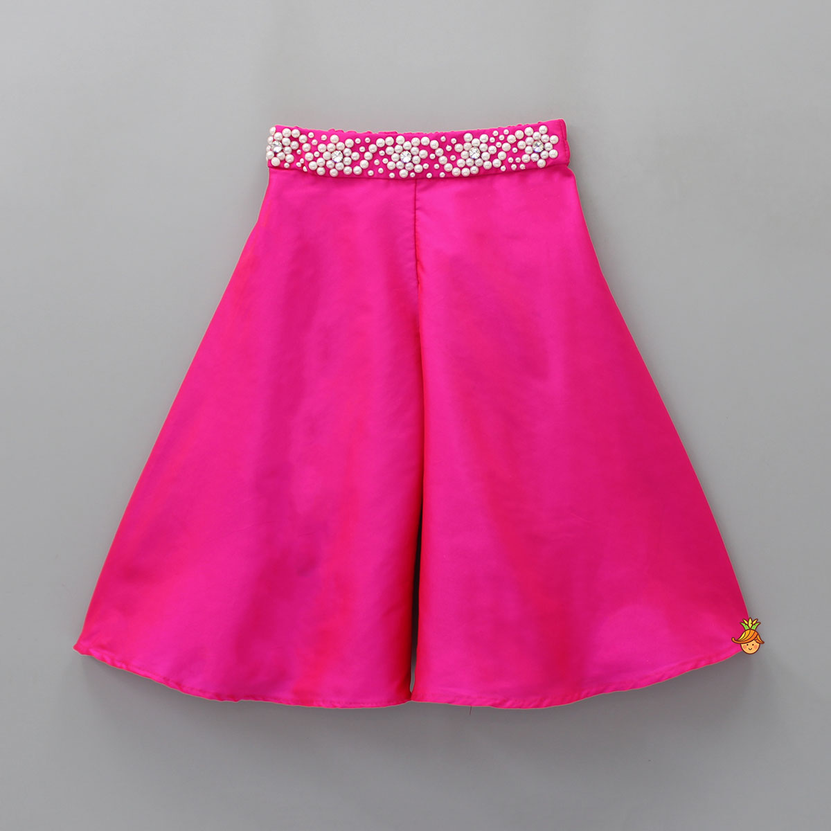 One Shoulder Swirl Enhanced Pink Top With Palazzo