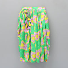 Pre Order: Lovely Hearts Printed Top With Cowl Lehenga