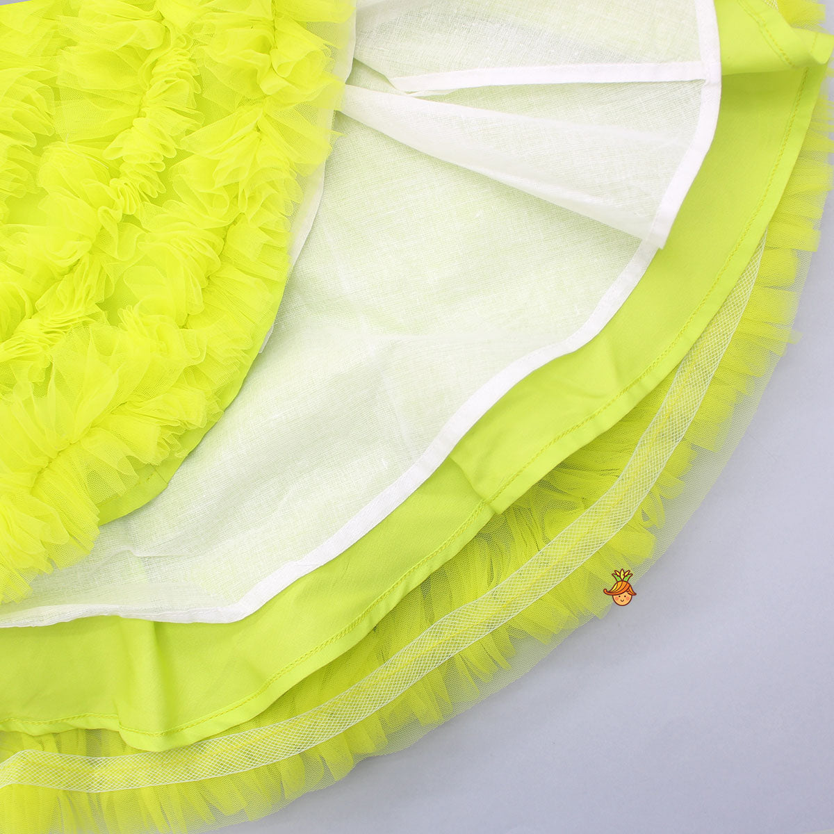 Swirl Frilled One Shoulder Lime Green Dress