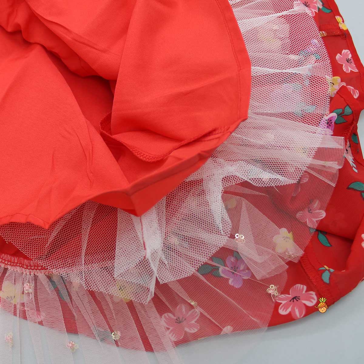 Cut Out Back Red Top And Lehenga With Net Dupatta